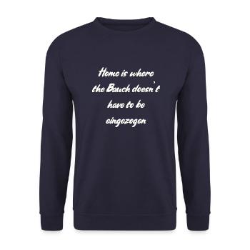 Heimat Spruch - Unisex Pullover - Navy - Vorne - Alina (178cm) & Michal (187cm)