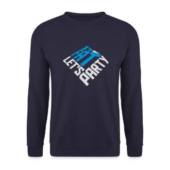 im fat lets party - Unisex Pullover - Navy - Vorne - Alina (178cm) & Michal (187cm)