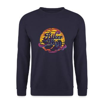biker boy blue - Unisex Pullover - Navy - Vorne - Alina (178cm) & Michal (187cm)