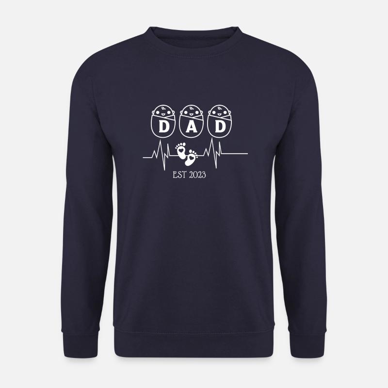 Dad EST 2003 Heartbeat - Unisex Sweatshirt - navy