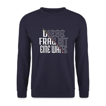 danke geschenkidee frauenrechte beziehung - Unisex Pullover - Navy - Vorne - Alina (178cm) & Michal (187cm)