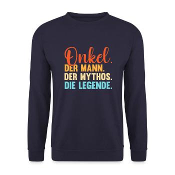 Onkel Der Mann Der Mythos Die Legende - Unisex Pullover - Navy - Vorne - Alina (178cm) & Michal (187cm)