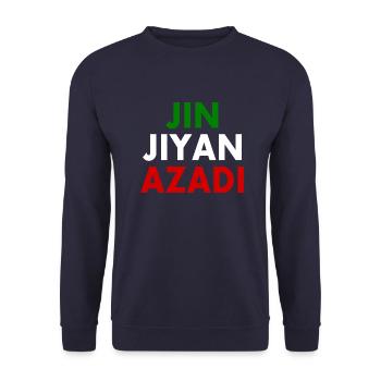 jin jiyan azadi - Sweat-shirt Unisexe - marine - Devant - Alina (178cm) & Michal (187cm)