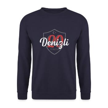 Denizli - Unisex Sweatshirt - navy - Front - Alina (178cm) & Michal (187cm)
