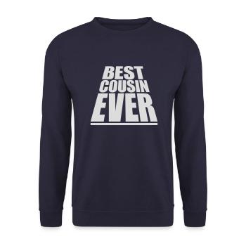 best cousin ever Zitat - Unisex Pullover - Navy - Vorne - Alina (178cm) & Michal (187cm)