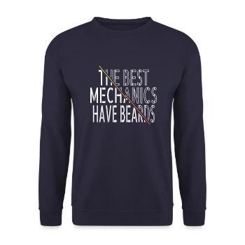 BaseballGifts Mechanics Baseball Hoodie - Unisex Sweatshirt - navy - Front - Alina (178cm) & Michal (187cm)