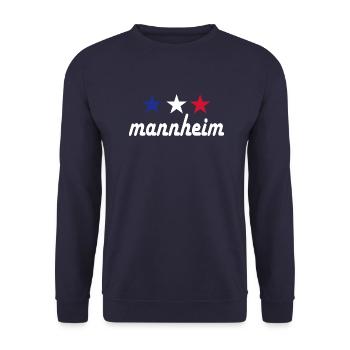 Mannheim Monnem Mannheimat - Unisex Pullover - Navy - Vorne - Alina (178cm) & Michal (187cm)