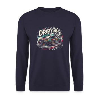 Drifting Is Not A Crime - Car Lover Gift - Unisex Sweatshirt - navy - Front - Alina (178cm) & Michal (187cm)