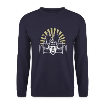 Retro Vintage Formula Racing - Unisex Sweatshirt - navy - Front - Alina (178cm) & Michal (187cm)