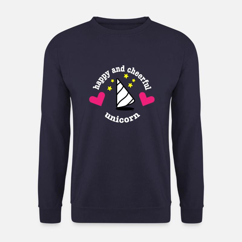 happy and cheerful unicorn - GeschenkIdee - Unisex Pullover - Navy