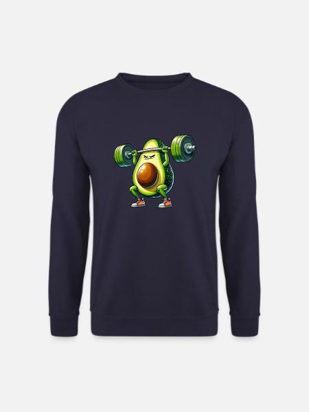 Starkes Avocado Workout mit Hantel - Unisex Pullover - Navy