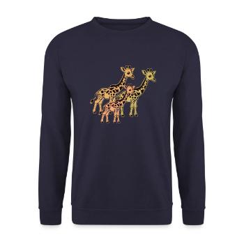 Girafes de safari en Afrique Girafes - Sweat-shirt Unisexe - marine - Devant - Alina (178cm) & Michal (187cm)
