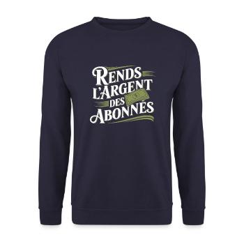 Rends l'argent des abonnés - Sweat-shirt Unisexe - marine - Devant - Alina (178cm) & Michal (187cm)