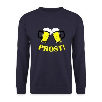 bier prost - Unisex Pullover - Navy - Vorne - Alina (178cm) & Michal (187cm)