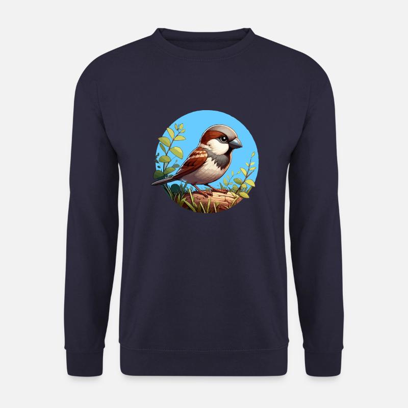 Spatz auf einem Ast - Unisex Pullover - Navy