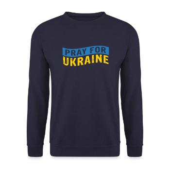 Pray for Ukraine - Unisex Pullover - Navy - Vorne - Alina (178cm) & Michal (187cm)
