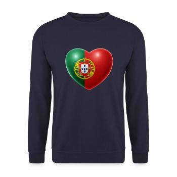 Coeur (Portugal / Portuguesa) 01 - Sweat-shirt Unisexe - marine - Devant - Alina (178cm) & Michal (187cm)