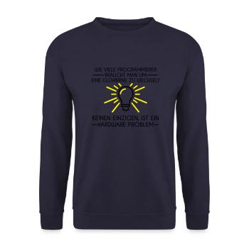 Wie viele Programmierer Tassen & Zubehör - Unisex Pullover - Navy - Vorne - Alina (178cm) & Michal (187cm)
