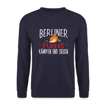 Berliner Fuchs - Unisex Pullover - Navy - Vorne - Alina (178cm) & Michal (187cm)
