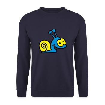 lustige Schnecke - 3 - Unisex Pullover - Navy - Vorne - Alina (178cm) & Michal (187cm)