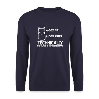 Techniquement, le verre est toujours plein - Sweat-shirt Unisexe - marine - Devant - Alina (178cm) & Michal (187cm)
