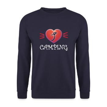 I Love Camping - Unisex Pullover - Navy - Vorne - Alina (178cm) & Michal (187cm)