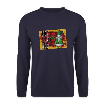 Noël Ho Ho Ho - Sweat-shirt Unisexe - marine - Devant - Alina (178cm) & Michal (187cm)