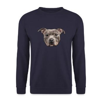 Staffy - Unisex Sweatshirt - navy - Front - Alina (178cm) & Michal (187cm)