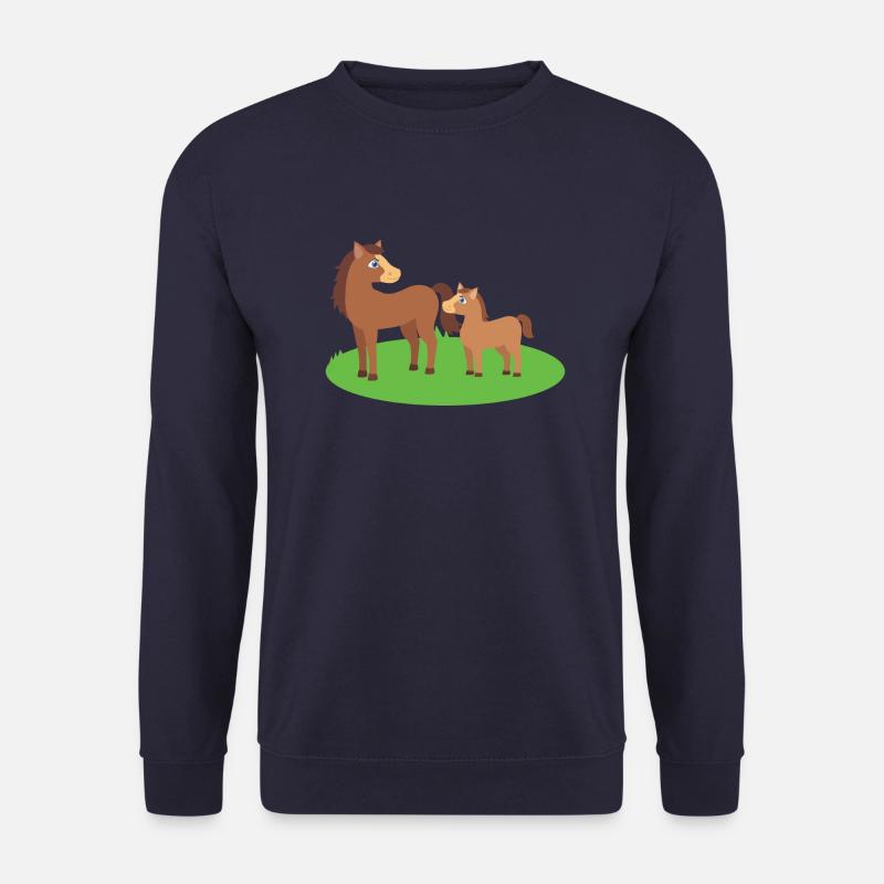 Pferd Mutter und Kind - Unisex Pullover - Navy