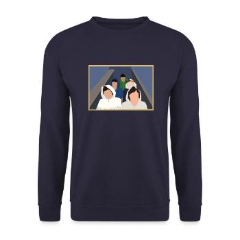 Boys stairs - Unisex Pullover - Navy - Vorne - Alina (178cm) & Michal (187cm)