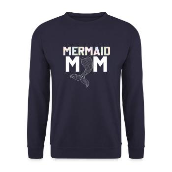 Mermaid Mom Mermaid Mama Saying - Unisex Sweatshirt - navy - Front - Alina (178cm) & Michal (187cm)