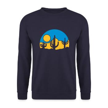 Cacti Nature Sun Desert - Unisex Sweatshirt - navy - Front - Alina (178cm) & Michal (187cm)