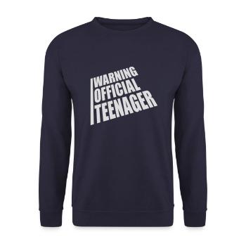 avertissement citation officielle d’adolescent - Sweat-shirt Unisexe - marine - Devant - Alina (178cm) & Michal (187cm)