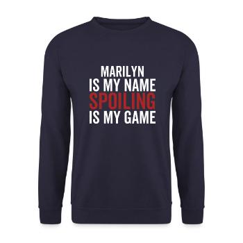 Marilyn est mon nom Spoiling est mon jeu - Sweat-shirt Unisexe - marine - Devant - Alina (178cm) & Michal (187cm)