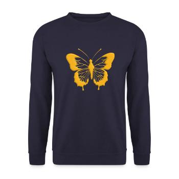 Butterfly - Unisex Sweatshirt - navy - Front - Alina (178cm) & Michal (187cm)