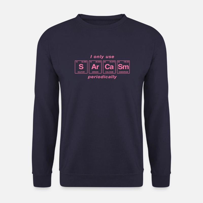 Lustiger Spruch: SARCASM - Perdiodensystem - Unisex Pullover - Navy