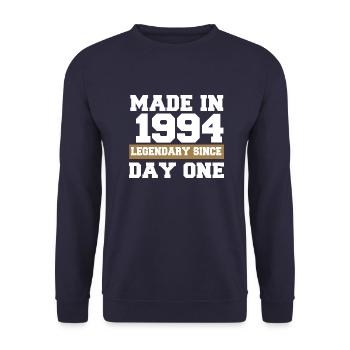 Manufactured in 1994, - Unisex Sweatshirt - navy - Front - Alina (178cm) & Michal (187cm)