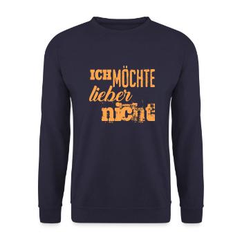 Bartleby der Schreiber - Ich möchte lieber nicht - Unisex Pullover - Navy - Vorne - Alina (178cm) & Michal (187cm)
