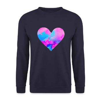 Mother's Day Valentine's Day Love Wedding Engagement - Unisex Sweatshirt - navy - Front - Alina (178cm) & Michal (187cm)