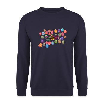ostern Be Bunt - Unisex Pullover - Navy - Vorne - Alina (178cm) & Michal (187cm)
