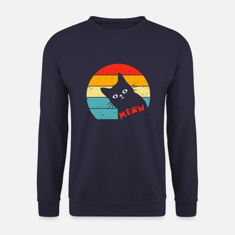 Retro Schwarze Katze 3 - Unisex Pullover - Navy