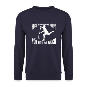 Hockey Feldhockey Hockeyspieler Geschenk Unihockey - Unisex Pullover - Navy - Vorne - Alina (178cm) & Michal (187cm)
