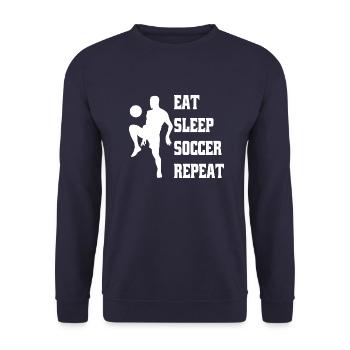 Fußballmannschaft Fußballdesign Fußballspieler - Unisex Pullover - Navy - Vorne - Alina (178cm) & Michal (187cm)