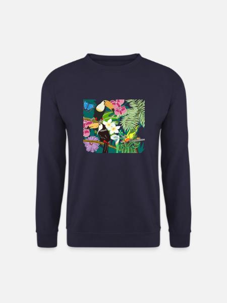 Dschungelbild mit Tukane - Unisex Pullover - Navy