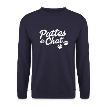 Pattes de chat - Sweat-shirt Unisexe - marine - Devant - Alina (178cm) & Michal (187cm)