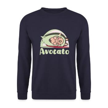 Lol cooler pun Avocado Cartoon Avocato Katzen - Unisex Pullover - Navy - Vorne - Alina (178cm) & Michal (187cm)