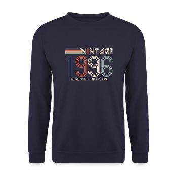 Vintage 1996 Anniversary Gift - Vintage 1996 - Unisex Sweatshirt - navy - Front - Alina (178cm) & Michal (187cm)