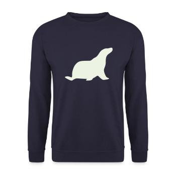 Robbe White - Unisex Sweatshirt - navy - Front - Alina (178cm) & Michal (187cm)