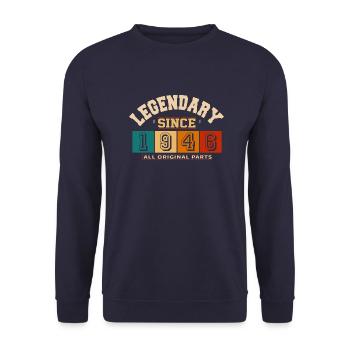 Legendary since 1946 vintage rétro anniversaire - Sweat-shirt Unisexe - marine - Devant - Alina (178cm) & Michal (187cm)