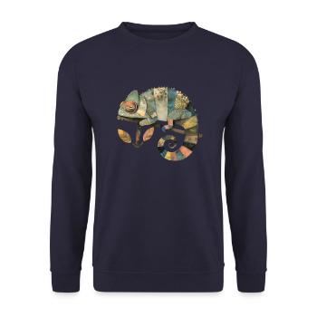 Chamäleon - Unisex Pullover - Navy - Vorne - Alina (178cm) & Michal (187cm)